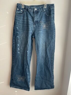 Forever 21 Light Blue High-Rise Denim Pants